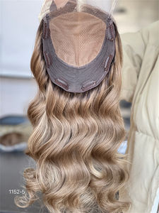 Encaje transparente duradero, adorno de encaje de pelo Real ondulado suelto de 16 pulgadas para mujer, Mini Peluca de densidad 130% con línea de cabello - Product Image 6