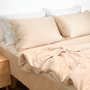 Thân Thiện Với Môi Sateen Phong Cách Thoải Mái Lf Lyocell 400T Sang Trọng Vegan Lụa Tấm Ga Giường Cho Khách Sạn Nhà Mùa Hè Bộ Đồ Giường Tấm Set - Product Image 3