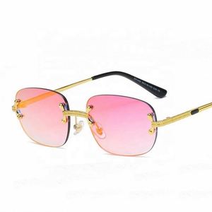 Nuevas Gafas de Sol Rectangulares Pequeñas con Logotipo Personalizado, Protección UV400, Sin Montura, para Hombre y Mujer - Product Image 1