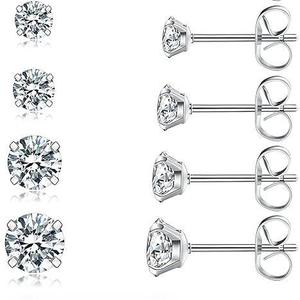 Bijoux personnalisés ZYO, nouveau design, boucles d'oreilles simples et colorées en CZ 3-8 mm, ensemble de boucles d'oreilles hypoallergéniques en acier inoxydable chirurgical 316L - Product Image 4