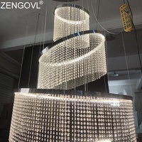 Lzengovl — lustre led suspendu en cristal, design moderne simpliste, produit de luxe, éclairage d'intérieur, luminaire décoratif de plafond, idéal pour des escaliers