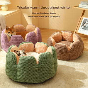 2025 yeni tasarım Pet kedi yuvarlak yuva kafes Villa kış sezon sıcak yatak odası kediler ve köpekler için kalınlaşmış uyku tulumu - Product Image 6