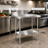 Tables en acier inoxydable 304/201, parfaites pour toutes sortes d'utilisations, comme les barbecues en plein air, les étagères de garage, etc.