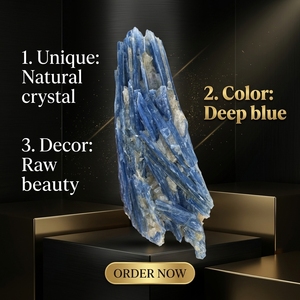 Sinyore Cristal de Quartz Naturel <span class=keywords><strong>Cyanite</strong></span> Bleue Brute, Spécimen Minéral pour <span class=keywords><strong>la</strong></span> Décoration Artistique et <span class=keywords><strong>la</strong></span> Collection Feng Shui - Product Image 1