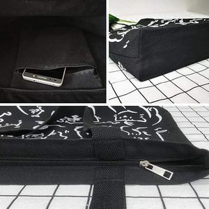 Sac fourre-tout en toile robuste de 12 oz pour femmes, imprimé avec un logo personnalisé, recyclable, grand sac de plage, sac de shopping réutilisable pour offrir en cadeau - Product Image 6