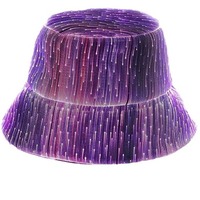 Chapeau Bob Lumineux Tendance à LED en Fibre Optique, Motif à Carreaux, Brille dans le Noir, Unisexe, pour Fêtes Rave, Festivals, Accessoires EDM