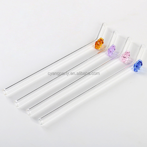 Pajitas con abalorio de vidrio de oso de goma, Pajita de vidrio de 16oz con abalorio de diseño de oso - Product Image 6