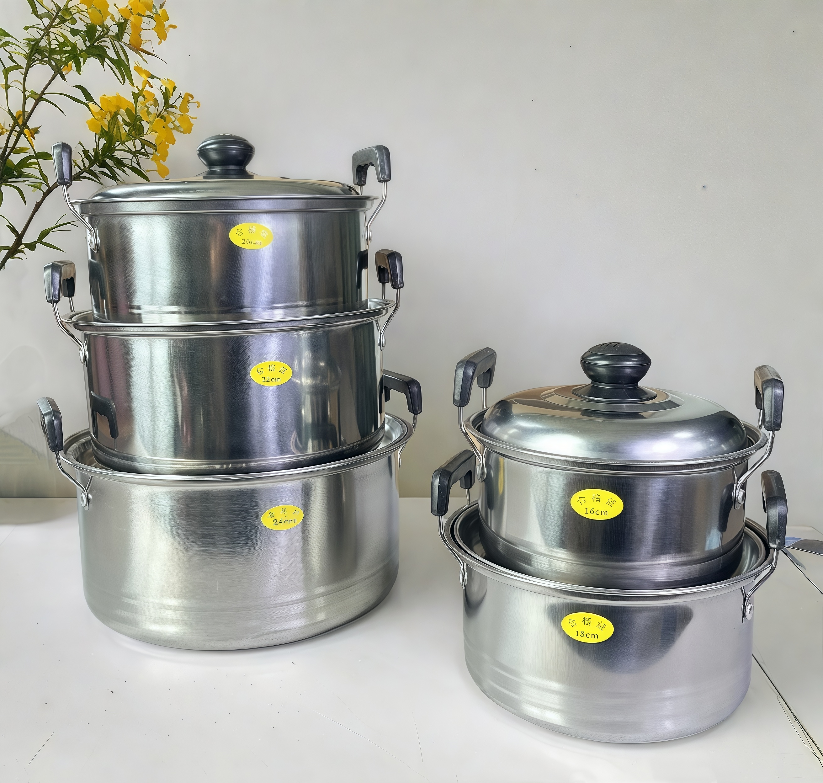 5pcs Kitchen Ware Soup Steamer Pot Set With Lid Stainless Steel Cooking Pot Set Cookware Sets Household Items · image 2