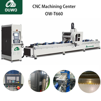 Centre d'usinage CNC pour profilés aluminium robustes OUWO avec broche motorisée italienne et Siemens 828D pour usine de fenêtres et de portes