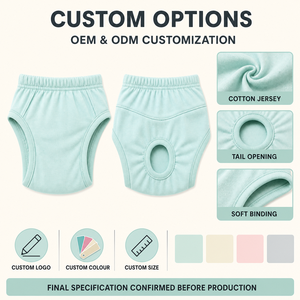 Pantalon élastique doux pour chien, sous-vêtements sanitaires pour animaux de compagnie, couleur unie, trou pour la queue ouvert, pour Chihuahua, petits chiens - Product Image 2
