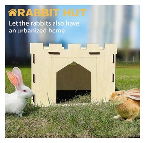 Maison de lapin avec perche spacieuse Hidey Playhouse détachable pour lapin cachette <span class=keywords><strong>château</strong></span> tour jouets Hamster Chinchilla - Product Image 5