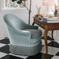 Fauteuil en tissu rétro américain pour petits salons, chambres ou balcons - Parfait pour se détendre ou se reposer