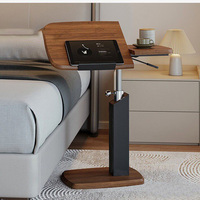 Table d'appoint moderne en bois réglable en hauteur, mini table basse, bureau multifonctionnel, étagère de rangement pour salon, balcon, chambre