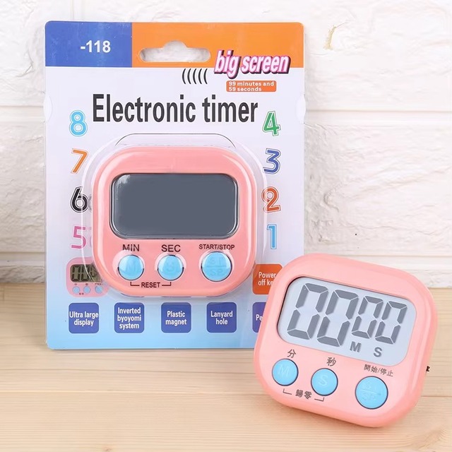 Large Screen Led Counter Display Alarm Clock Electronic Countdown Magnetic Timer Kitchen Cooking Shower Study Stopwatch
