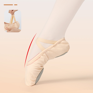 <span class=keywords><strong>Zapatillas</strong></span> de <span class=keywords><strong>Ballet</strong></span> de <span class=keywords><strong>Lona</strong></span> con Suela Partida Blanda para Mujer Zapatos de Entrenamiento de Danza con Banda Elástica para Adultos - Product Image 5