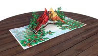 Tarjeta de Felicitación 3D Pop-up, Pájaros Rojos Cardenales en Rama de Acebo, Kirigami, Tarjetas de Cumpleaños, Graduación, Navidad, Venta al por Mayor