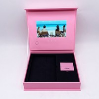 Superlier Caja de Video Digital de 7 Pulgadas con Pantalla LCD, Compatible con Formatos JPG/PNG/JPEG MP4, Música MP3 para Invitaciones de Boda