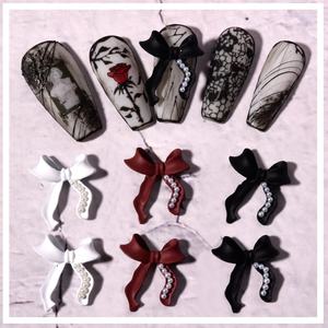 Paso Sico 3 Couleurs 15*17mm Alliage Mat Nail Art Papillon Arc <span class=keywords><strong>Noir</strong></span> <span class=keywords><strong>Blanc</strong></span> Nail Charms pour Filles Nail Art Déco DIY - Product Image 1