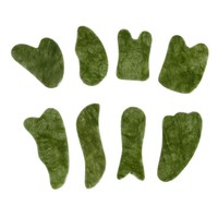 Jade vert Gua Sha masseur de visage Jade naturel pur Guasha outil de soin de la peau écologique Logo personnalisé marque privée Gua Sha ensemble pour