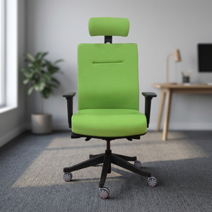 Silla de Oficina Ejecutiva Ergonómica de Alta Calidad en Cuero Genuino, Asiento de Malla Transpirable, Soporte Lumbar, Mecanismo de Inclinación, Moderna - Product Image 3