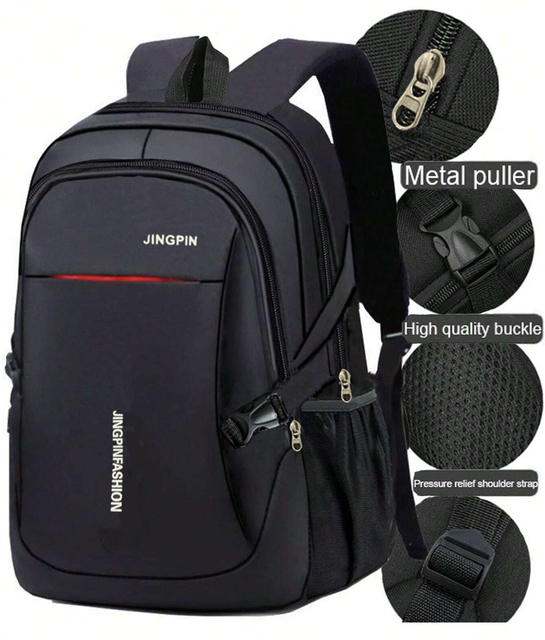 Factory Cheap Men's Korean Style Large Capacity School Backpack Waterproof Nylon Lining High School Student Travel Bag
