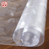 Nappe transparente imprimée populaire en PVC souple, housse de table en plastique imperméable, tapis de protection en PVC en rouleau
