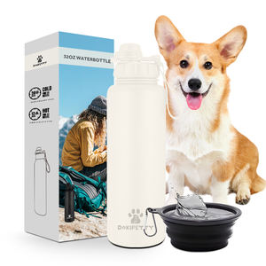Botella de agua para perros de boca ancha para deportes al vacío de 24/64oz, botellas de agua aisladas de acero inoxidable, uso humano para mascotas con mango de Paracord - Product Image 2