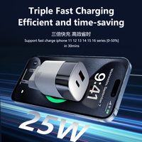 Chargeur rapide USB Type-C + 2 USB PD 3.0 de haute qualité 25W avec protection OTP, adaptateur mural universel prise EU pour téléphones portables et ordinateurs portables