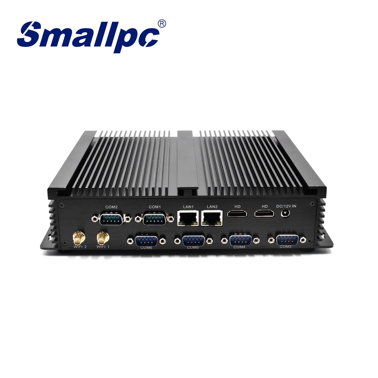 SmallPC Hot Sales Customize Product 6USB 2LAN 4Com Dual Display Port 4K Industrial Fanless Mini PC