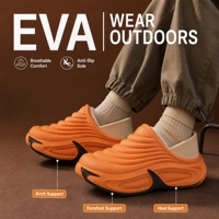 Chaussons d'hiver chauds en EVA doublés polaire, à col tricoté, antidérapants, avec soutien de la voûte plantaire, pour femmes et hommes, vente en gros
