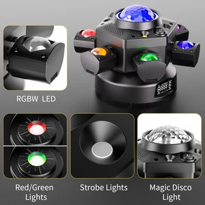 إضاءة دي جي متحركة من PKnight بقوة 120 واط، 6 أذرع، RGBW 4 في 1، مقاومة للماء IP65، هيكل ألومنيوم، دوران <span class=keywords><strong>540</strong></span> درجة، تحكم عن بعد DMX512، قابلة للتعتيم - Product Image 5