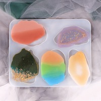 Moule en silicone pour sous-verre irrégulier HY, moule en résine époxy brillant rond pour sous-verre