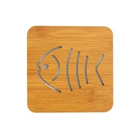 Dessous de verre creux en bois de dessin animé napperons d'isolation thermique ménagers et tapis de bol tapis et coussinets d'isolation thermique