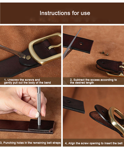 Ceintures pour hommes en cuir véritable de luxe personnalisées et élégantes, en cuir de vachette double couche avec <span class=keywords><strong>boucle</strong></span> en alliage de zinc, largeur 3,8 cm, noir/café - Product Image 5