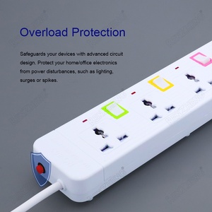 Nuevo enchufe eléctrico de 5 CA con interruptor 10A tira de alimentación de corriente nominal para oficina en casa Reino Unido/enchufe de la UE estándar 3/4/5/6 vías - Product Image 5