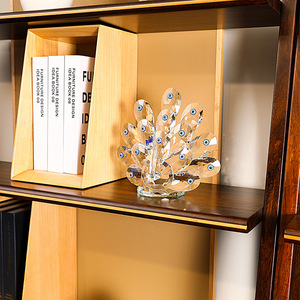 Dazi Crystal Peacock <b>Ornament</b> Set Blue Eye Design Living Room Decor Gift Cabinet Decoration Hollywood Glam Style - Product Image 3