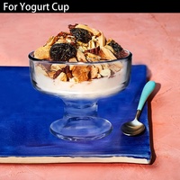 Bol en verre Ensemble Clair À Dessert Pieds Tasses En Verre Bagatelle Dégustateurs ensemble de 4 Vaisselle et Serverware