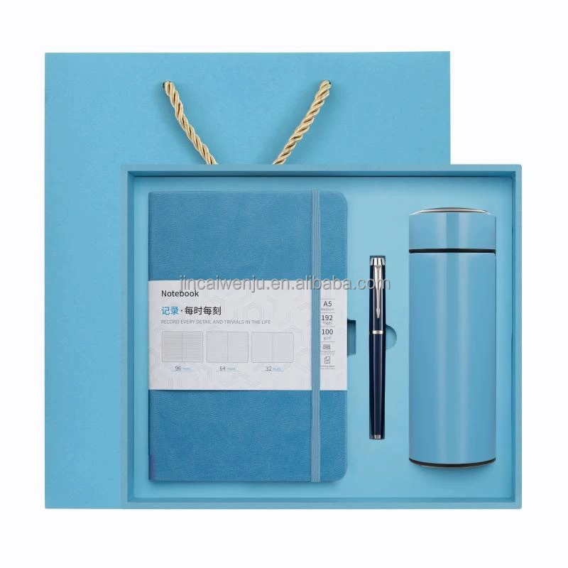 Carnet bleu français + stylo + tasse