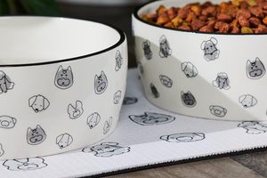 Bol pour animaux de compagnie <span class=keywords><strong>6</strong></span> x <span class=keywords><strong>6</strong></span> x 3,38 pouces, plat pour l'eau et la nourriture des chiens, accessoire pour propriétaire d'animal, bol en céramique pour chien - Product Image 3