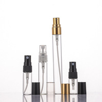 Flacon d'échantillon de parfum portable vide en gros, 2ml-10ml, flacon pulvérisateur en verre transparent avec pulvérisateur en aluminium électroplaqué, approvisionnement direct usine