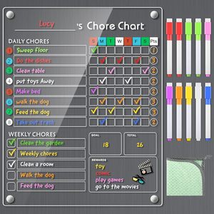 Acrylique UV Imprimé <span class=keywords><strong>Semaine</strong></span> Plan Noteboard Magnétique Effaçable Transparent Message Écriture Conseil Mémo Conseils Tableau Blanc-PET Blanc Couleur - Product Image 1