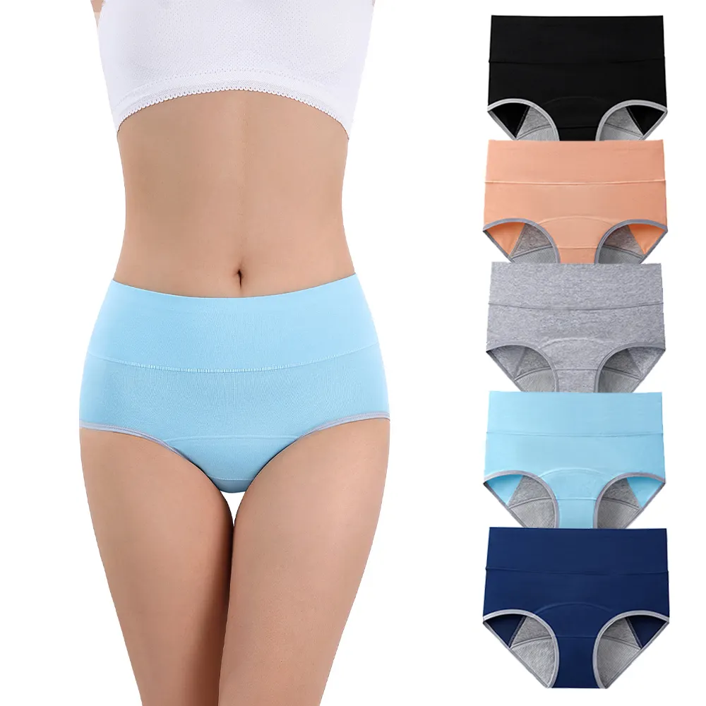 Factory OEM high quality organic cotton cycle period panties 4 layer leakproof menstrual