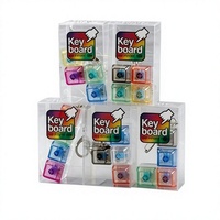 Boutons en PVC haute transparence, jouet anti-stress mignon, porte-clés clavier, 4 touches droites, emballage personnalisé disponible