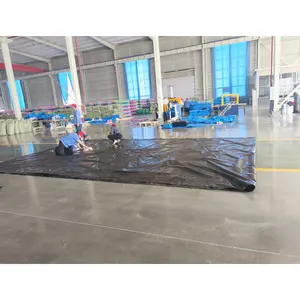 Yüksek kaliteli rüzgar geçirmez PVC Terpal siyah renk D halka kamyon kapak Tarp Anti UV branda üreticisi