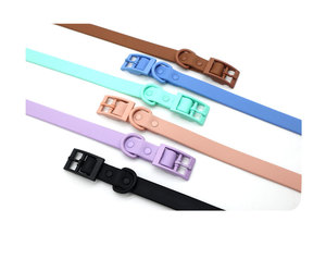 Wholesale Muker Solid Color Polyester Dog Collar Luxury Outdoor Travel Eco-Friendly Waterproof PVC Coated Webbing Rivet Buckle - Product Image 2