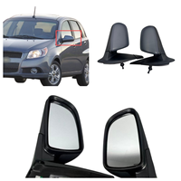 Rétroviseur latéral compatible avec Chevrolet Aveo 2007 2008 2009 2010 2011 - Non chauffant, pliage manuel, noir mat, Gauche/Droite
