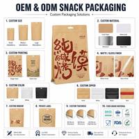 Sachet refermable personnalisé en papier kraft imprimé avec trou de suspension Euro, qualité alimentaire, pour emballage de snacks, OEM