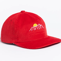 Otoño 2026: Gorra de Béisbol de Pana Roja y Negra con Logotipo Bordado de Alta Calidad, Nueva Llegada