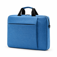 Sac pour ordinateur portable en nylon bleu personnalisé en gros avec poche avant, mallette portable pour ordinateur portable, idéal pour le bureau et les voyages, OEM ODM