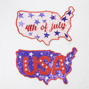 Lettre personnalisée en gros 4 juillet drapeau de pays qualité USA fête de l'indépendance décoration fer sur patchs brodés pour vêtements - Product Image 5